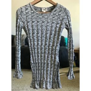 PACSUN LA HEARTS GRAY LS TUNIC TOP - SIZE XS (EUC)